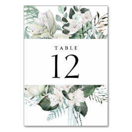 Elegant White Floral Eucalyptus Greenery Wedding Kaart