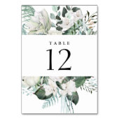 Elegant White Floral Eucalyptus Greenery Wedding Kaart (Achterkant)