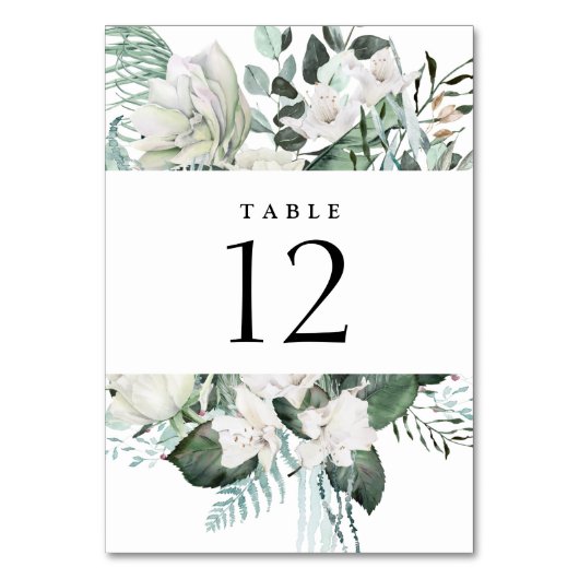 Elegant White Floral Eucalyptus Greenery Wedding Kaart (Voorkant)