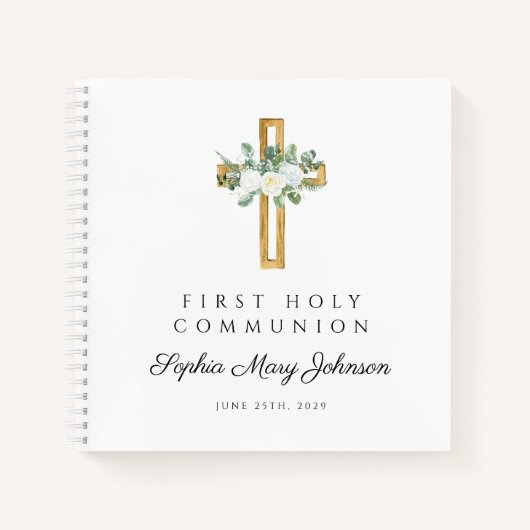 Elegant White Floral First Community Guestbook Notitieboek (Voorkant)