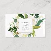 Elegant White Floral Flat Wedding Place Card Plaatskaartje (Achterkant)