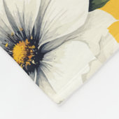 Elegant White Floral Fleece Deken (Hoek)