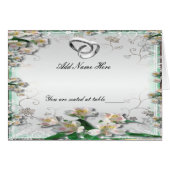 Elegant White Floral Folded Table Place Card (Voorkant Horizontaal)