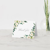 Elegant White Floral Folded Weddenschap Hartelijk  Bedankkaart (Voorkant)