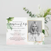 Elegant White Floral Foto's vieren het leven Kaart (Staand voorkant)