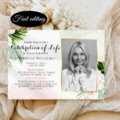 Elegant White Floral Foto's vieren het leven Kaart