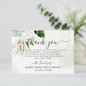 Elegant White Floral Funeral Food Hartelijk dank Bedankkaart (Staand voorkant)