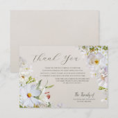 Elegant White Floral Funeral Thank You Card Bedankkaart (Voorkant / Achterkant)