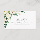 Elegant White Floral Gift Registry Informatiekaartje (Voorkant)