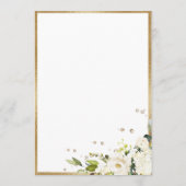 Elegant White Floral Gold Greenery Wedding Kaart (Achterkant)