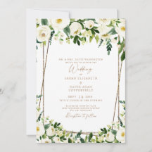 Elegant White Floral & Gold Modern Wedding