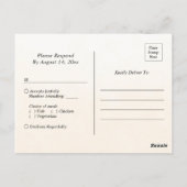 Elegant White Floral Gold Wedding RSVP Briefkaart (Achterkant)