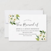Elegant White Floral Green Leaf Vow Renewal Invite RSVP Kaartje (Voorkant)