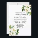 Elegant White Floral Green Leaf Wedding Invitation Kaart<br><div class="desc">Elegant White Floral Green Leaf Wedding Invitation Bekijk collectie in Niche en Nest Store</div>