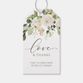 Elegant White Floral Greenery Wedding Favor Cadeaulabel (Voorkant)