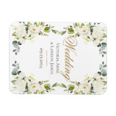 Elegant White Floral Greenery Wedding Magneet (Horizontaal)