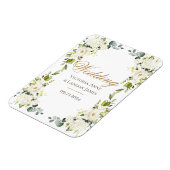 Elegant White Floral Greenery Wedding Magneet (Linkerzijde)