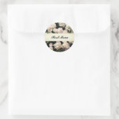 Elegant White Floral Happy Moederdag Rozen Ronde Sticker (Tas)