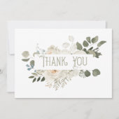 Elegant White Floral Hartelijk dank Bedankkaart (Voorkant)