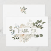 Elegant White Floral Hartelijk dank Bedankkaart (Voorkant / Achterkant)