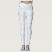Elegant White Floral Hibiscus Daisies Pattern | Leggings (Voorkant)