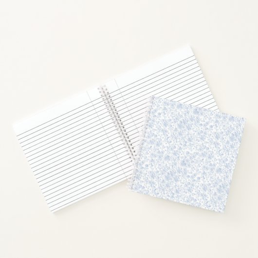 Elegant White Floral Hibiscus Daisies Pattern | Notitieboek (Binnen)