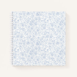 Elegant White Floral Hibiscus Daisies Pattern Notitieboek