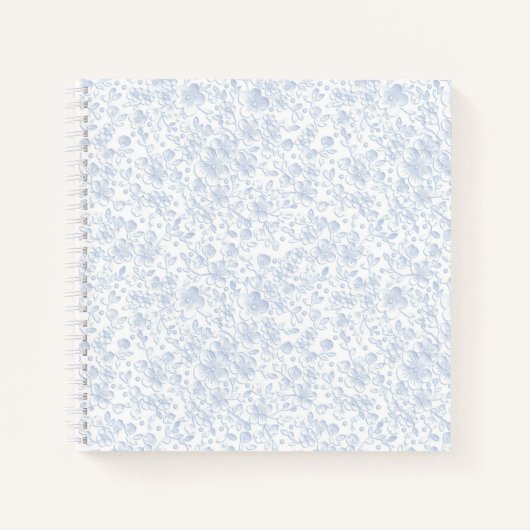 Elegant White Floral Hibiscus Daisies Pattern | Notitieboek (Voorkant)