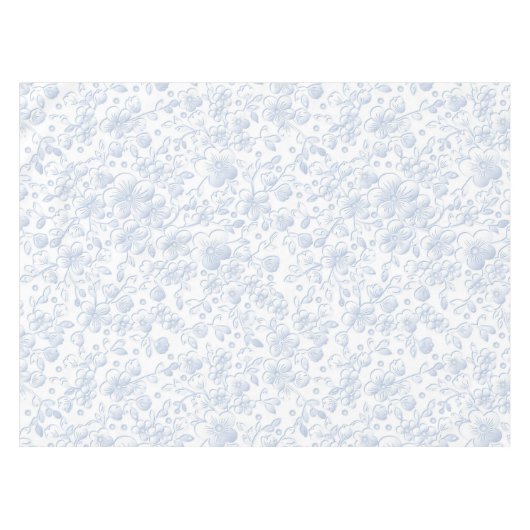 Elegant White Floral Hibiscus Daisies Pattern | Tafelkleed (Voorkant (Horizontaal))