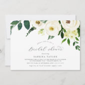 Elegant White Floral Horizontal Vrijgezellenfeest Kaart (Voorkant)