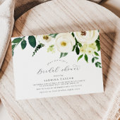 Elegant White Floral Horizontal Vrijgezellenfeest Kaart