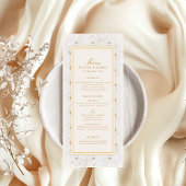 Elegant White Floral Ivory Gold Border Menu