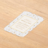 Elegant White Floral Ivory Gold Border Wedding Acryl Uitnodigingen (Laagn)