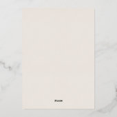 Elegant White Floral Ivory Gold Border Wedding Folie Uitnodiging (Achterkant)