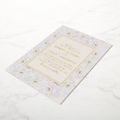 Elegant White Floral Ivory Gold Border Wedding Folie Uitnodiging (Gedraaid)