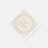 Elegant White Floral Ivory Gold Border Wedding Servet (Hoek)