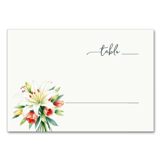 Elegant White Floral Kaart (Voorkant)