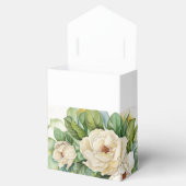 Elegant White Floral Magnolia Name Script Bedankdoosjes (Geopend)