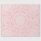 Elegant White Floral Mandala Roze design Cadeaupapier (Vlak)