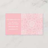 Elegant White Floral Mandala Roze design Visitekaartje (Achterkant)