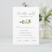 Elegant White Floral Menu Keuze RSVP-kaart (Staand voorkant)