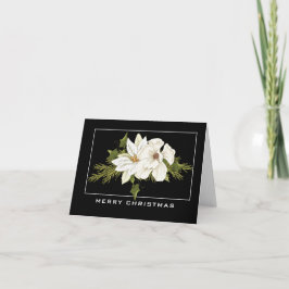 Elegant White Floral Merry Kerstmis Kaart