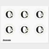 Elegant White Floral Monogram Letter O op White Ronde Sticker (Vel)