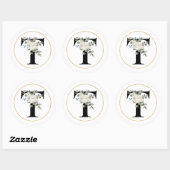 Elegant White Floral Monogram Letter T op White Ronde Sticker (Vel)