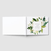 Elegant White Floral Monogram Wedding Guest Book Gastenboek (Volledig)