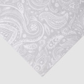 Elegant White Floral paisley over grijze achtergro Tissuepapier (Detail)