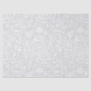 Elegant White Floral paisley over grijze achtergro Tissuepapier
