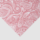 Elegant White Floral Paisley over roze achtergrond Tissuepapier (Detail)
