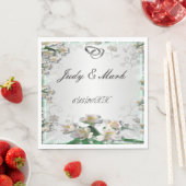 Elegant White Floral Paper Napkins Servet (Insitu)