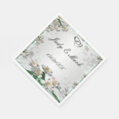 Elegant White Floral Paper Napkins Servet (Hoek)